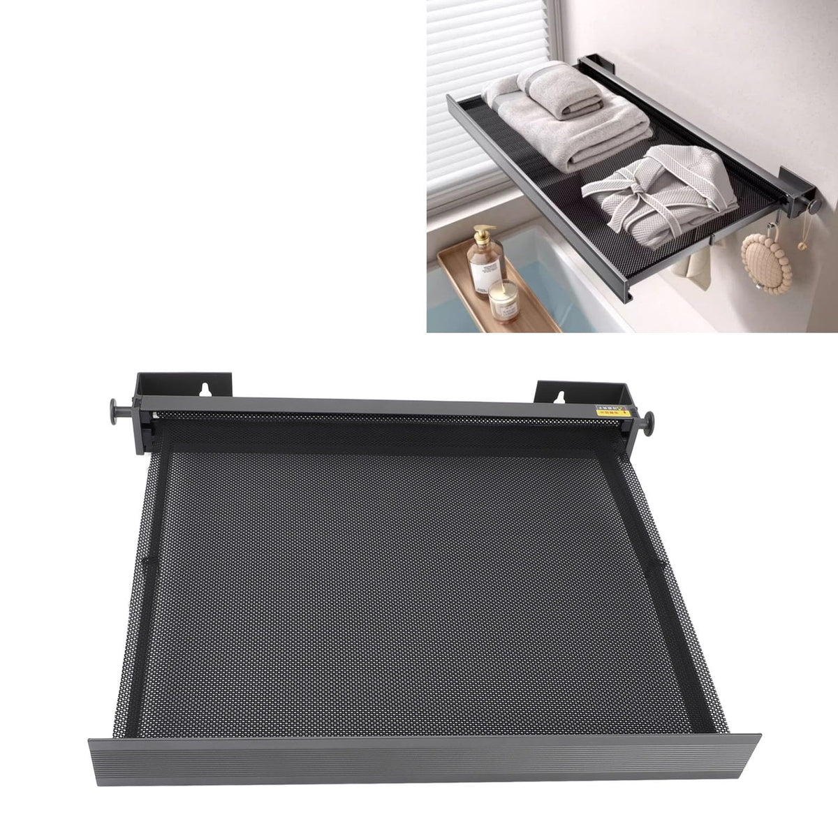 Retractable Wall Clothes Rack – Suction Cup Folding Drying Rack for Socks, Underwear and Balcony Space Saving Storage