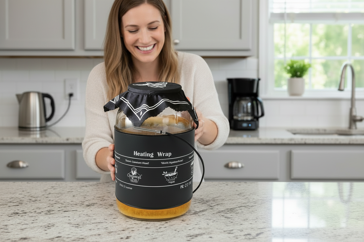 Kombucha Heating Wrap – Waterproof Fermentation Heater for Even Temperature Control and Consistent Home Brewing Results