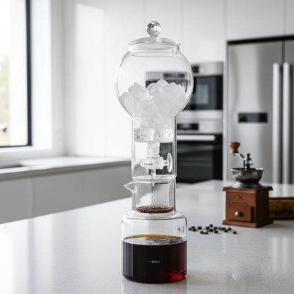 Cold Brew Coffee Pot Set – Glass Dripper with Reusable Filter for Smooth Iced Coffee, Tea Brewing and Professional Barista Preparation