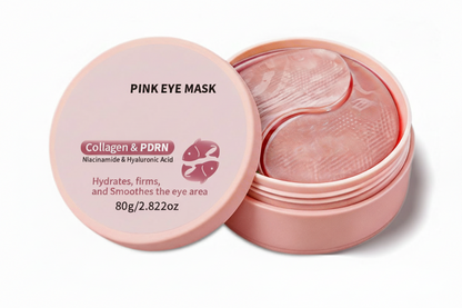 Pink Under-Eye Collagen Masks – Slip-Resistant Eye Patches for Dark Circles and Puffiness, Hydrating Skincare for a Youthful-Looking Eye Area