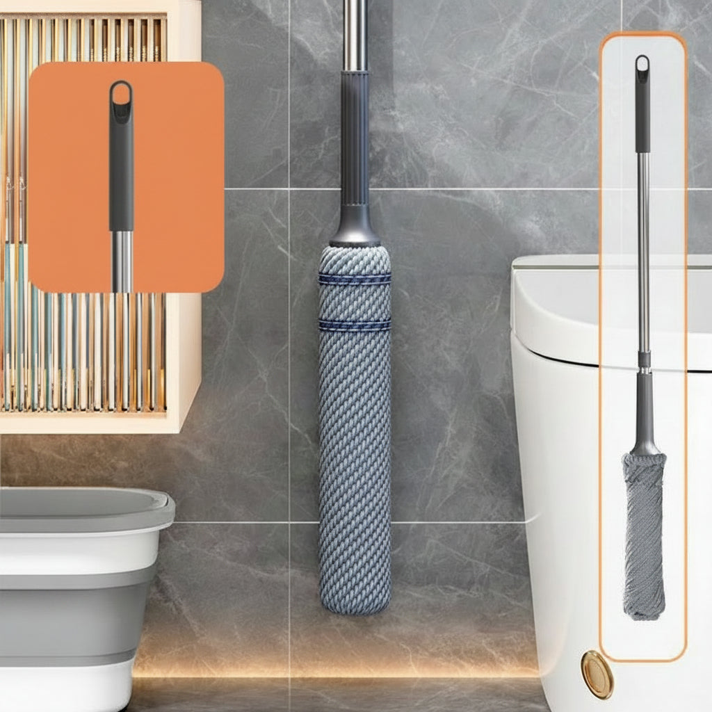Self-Wringing Spin Mop – 40cm Microfiber Wet and Dry Floor Cleaner with Hands-Free Washing for Kitchen, Bathroom and Home