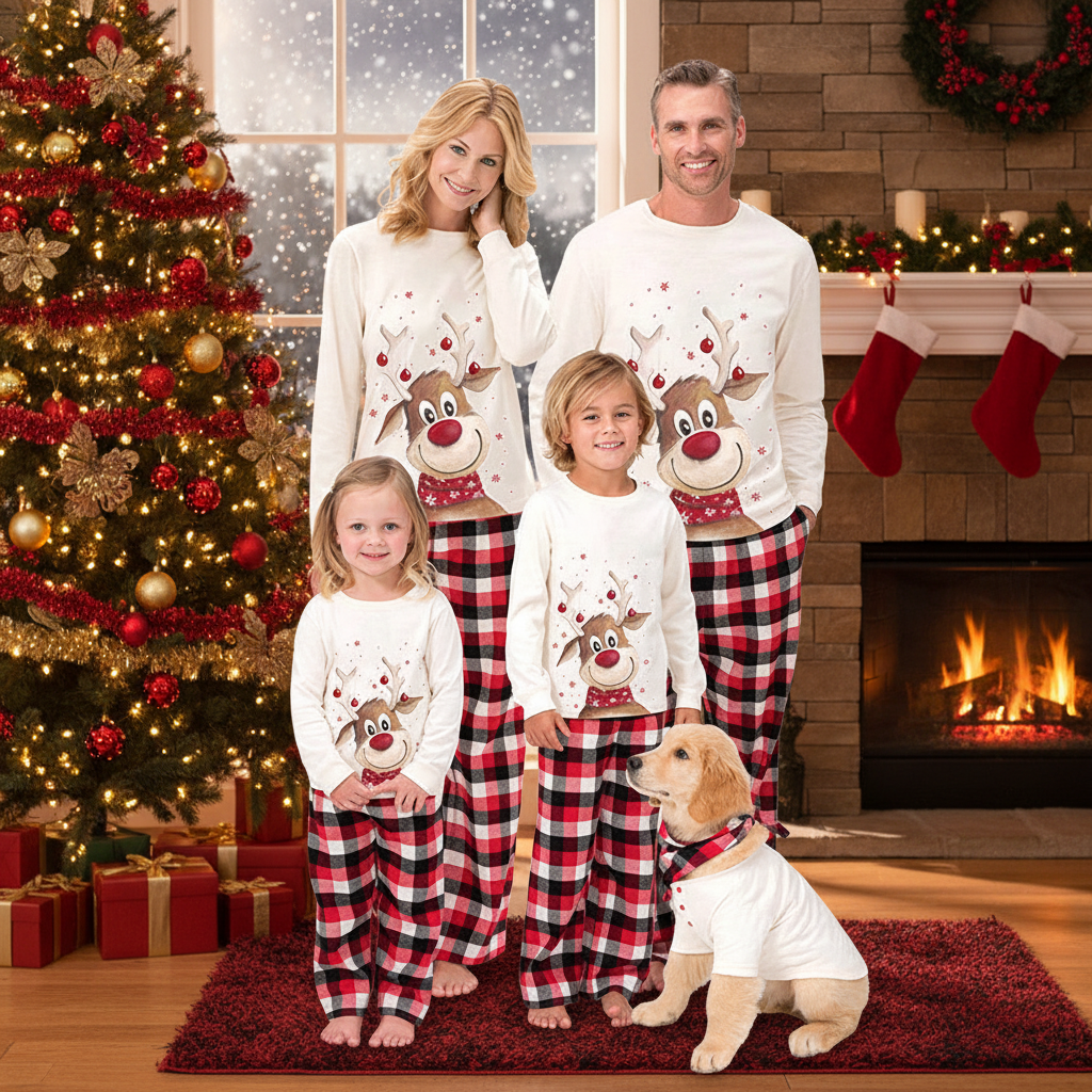Family Matching Christmas Pajama Set – Coordinated Sleepwear for Mom, Dad, Kids and Baby Holiday Traditions