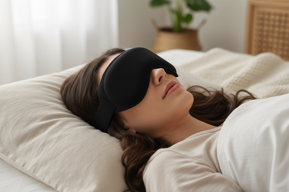Weighted Blackout Sleep Mask – 3D Gravity Eye Cover with Ear Coverage for Side Sleepers, Travel, Relaxation and Comfortable Nighttime Rest
