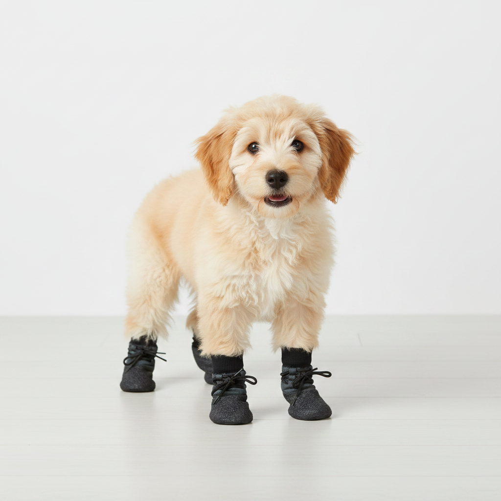 Waterproof Dog Shoes Set – Non-Slip Knitted Paw Protectors with Adjustable Straps for Outdoor Walking, Hiking and Rainy Weather