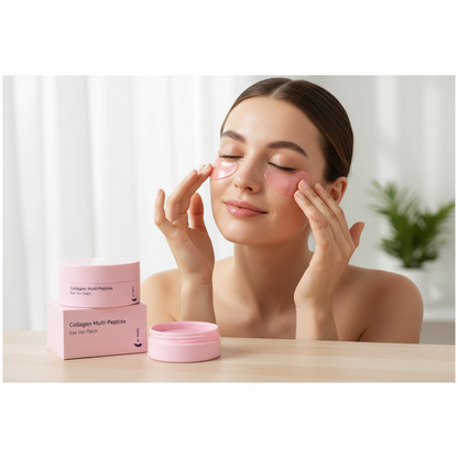 Collagen Peptide Eye Gel Patches – Firming Hydrating Treatment for Wrinkles, Fine Lines, Dark Circles and Under-Eye Rejuvenation