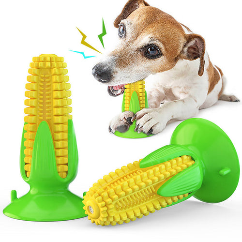 Dog Chew Stick Teething Toy - Squeaky Bite Resistant Pet Toy for Aggressive Chewers, Dental Cleaning and Interactive Fun