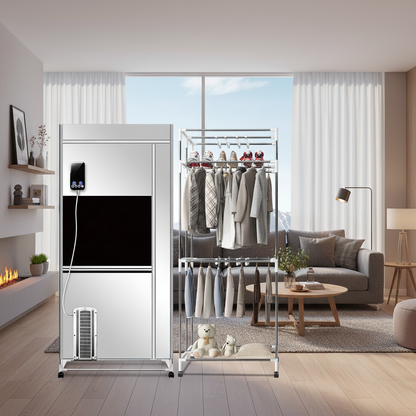 Portable Electric Clothes Dryer – 1600W Heated Garment Drying Machine with Timer for Travel, Apartments and Rainy Day Laundry