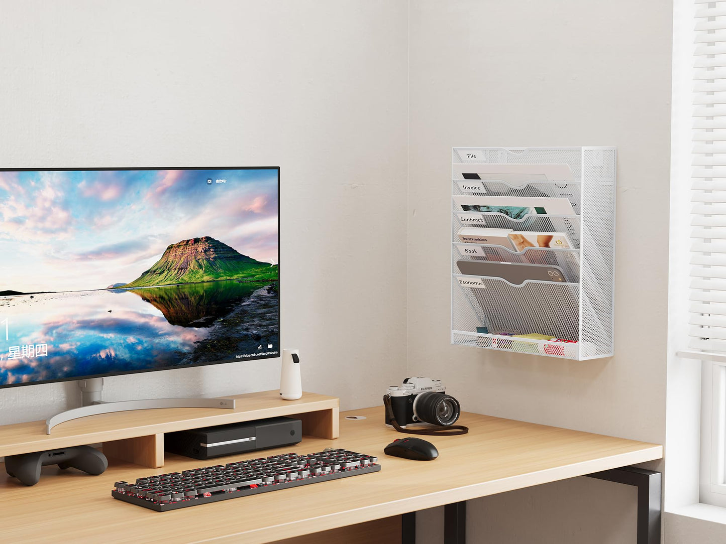 Mesh File Organizer – 5-Tier Desktop and Wall Mount Document Holder for Letters, Mail, Files and Office Organization