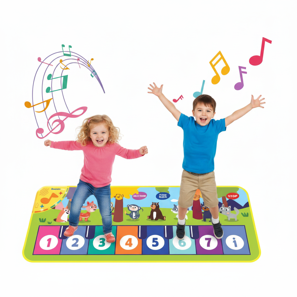 Piano Dance Mat for Kids – Interactive Musical Floor Keyboard Play Mat with Educational Sounds, Fitness Fun and Early Learning Gift