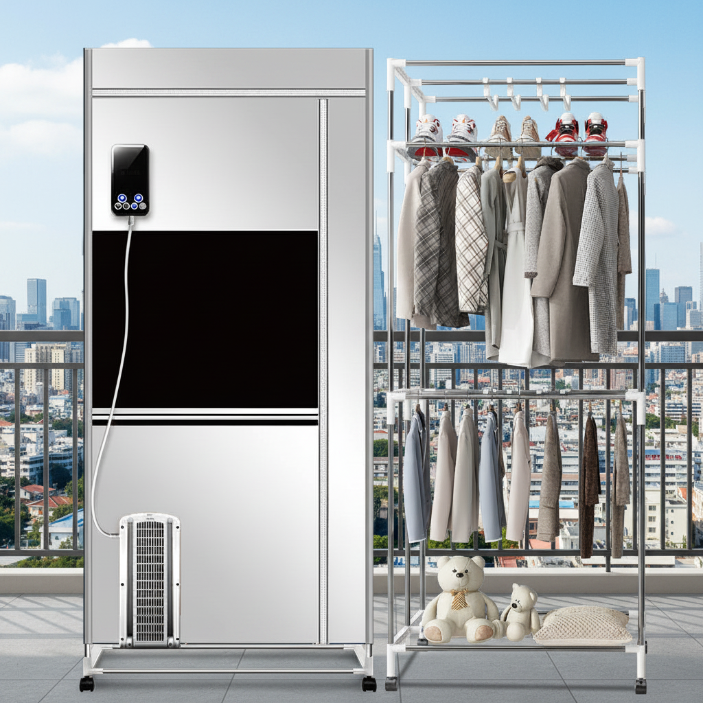 Portable Electric Clothes Dryer – 1600W Heated Garment Drying Machine with Timer for Travel, Apartments and Rainy Day Laundry