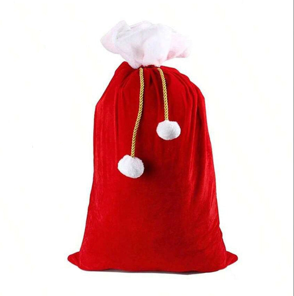 Extra Large Santa Gift Sack – Velvet Drawstring Christmas Present Bag for Holiday Gifts and Party Decor
