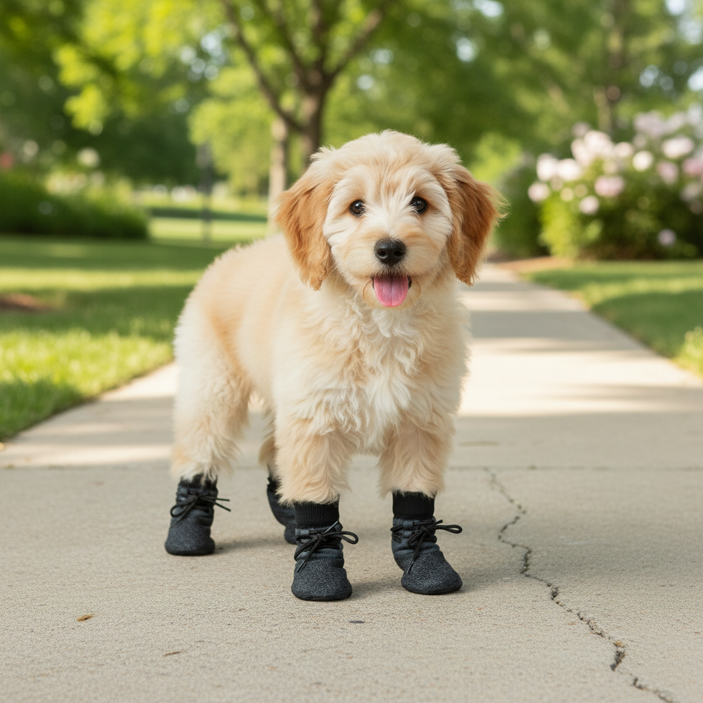 Waterproof Dog Shoes Set – Non-Slip Knitted Paw Protectors with Adjustable Straps for Outdoor Walking, Hiking and Rainy Weather