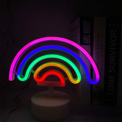 Desktop Neon Light Sign-USB Battery Powered Decorative LED Lamp for Weddings Parties and Romantic Room Decor