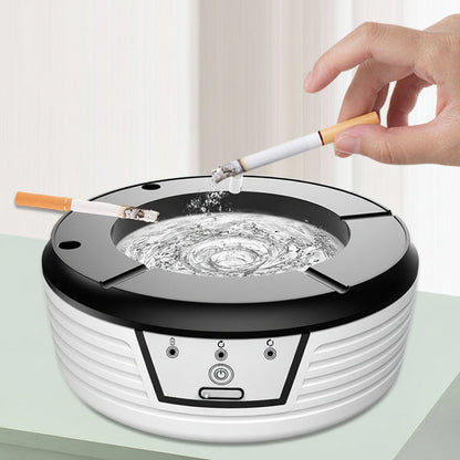 Smart Air Purifying Ashtray – Windproof Automatic Smoke Ashtray with Filter and Auto-Cleaning Function for Home, Office and Indoor Use