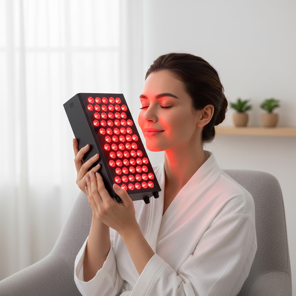 LED Red Light Therapy Panel – Dimmable 660nm and 850nm Infrared Beauty Device for Facial, Body Skin Care, Rejuvenation and Wellness