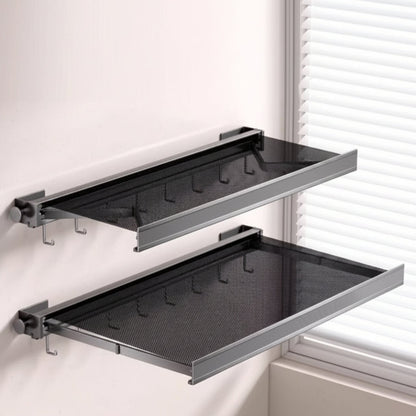 Retractable Wall Clothes Rack – Suction Cup Folding Drying Rack for Socks, Underwear and Balcony Space Saving Storage
