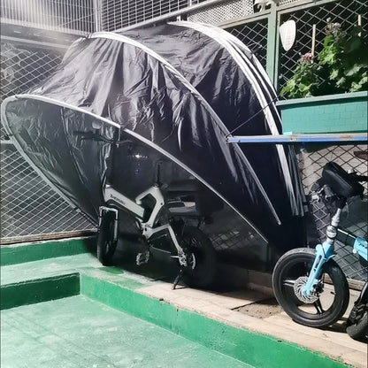 Portable Motorcycle Garage Tent – Outdoor Hanging Storage Shelter for Motorbikes, Speedway Equipment and Weather-Protected Parking, Model CZX-507