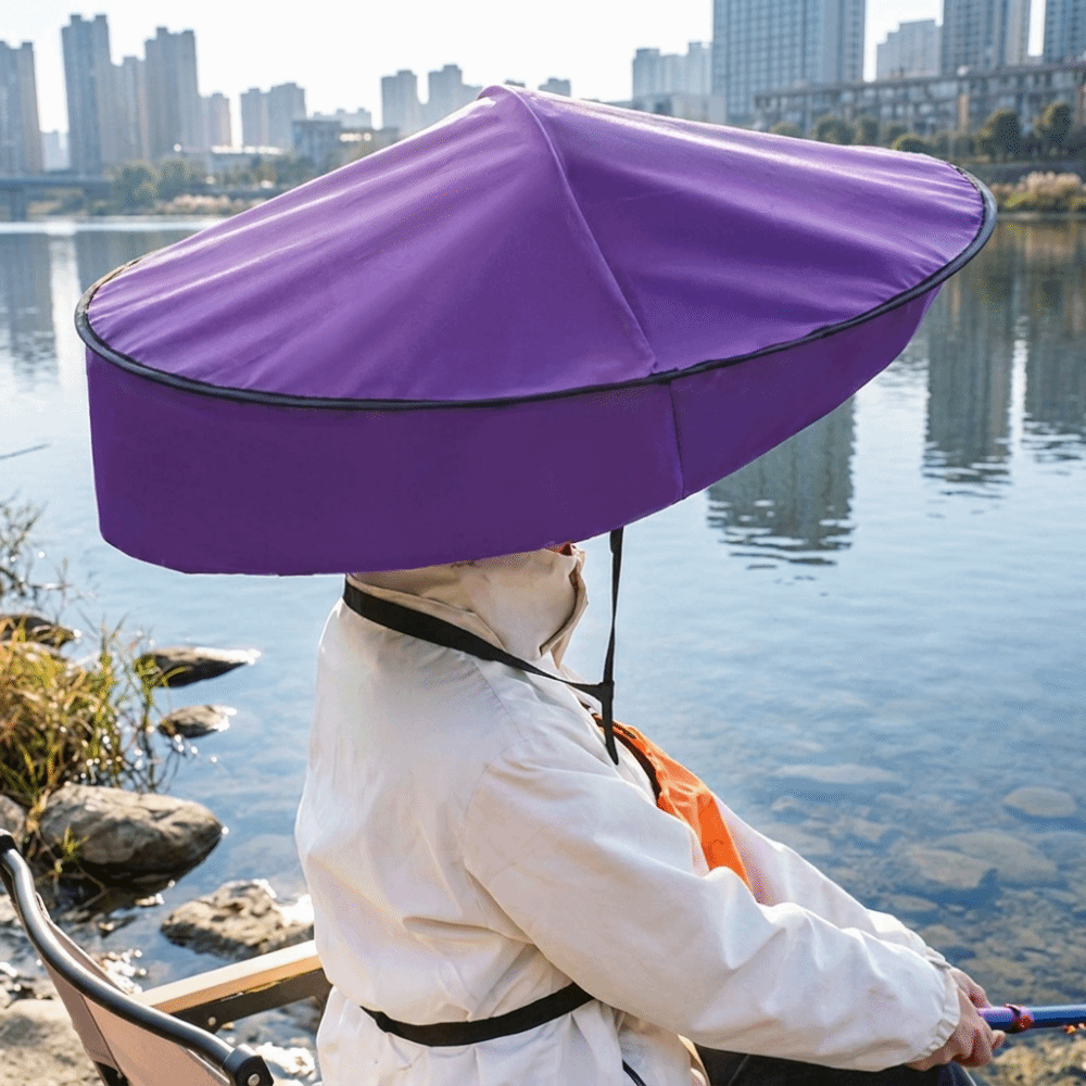 Hands-Free Umbrella Hat – Lightweight Nylon Rainproof Sun Shade Cap with UV Protection for Beach Trips, Fishing, Gardening and Outdoor Activities