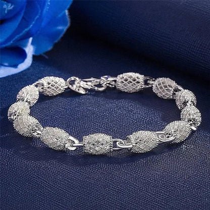 Sterling Silver Lucky Bead Bracelet – 925 Luxury Multi-Layer Charm Jewelry with Elegant Design for Women, Parties, Anniversaries and Gifts