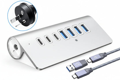 USB 3.2 Hub Splitter – 4/7-Port USB-A and Type-C Docking Station with Card Reader, Charging and Switch Adapter for MacBook PC Laptop