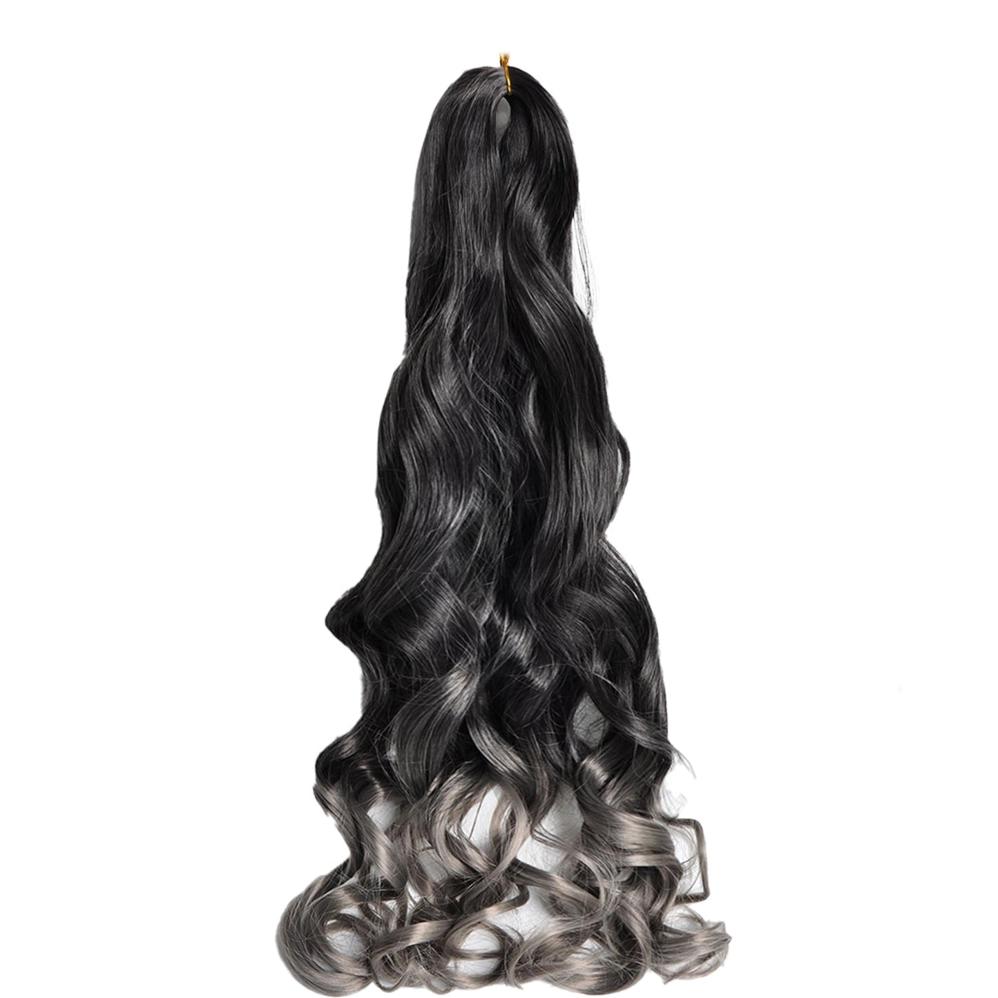 French Curls Braiding Hair Extensions – Synthetic Loose Wave Spiral Curl Hair with Ombre Color, High-Temperature Fiber and Pre-Stretched Braids