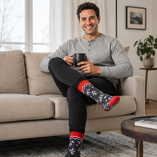 Men's Funny Cotton Dress Socks Set - 5 Pair Casual Novelty Socks Gift Pack for Everyday Wear and Special Occasions