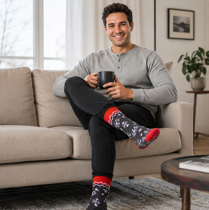Men's Funny Cotton Dress Socks Set - 5 Pair Casual Novelty Socks Gift Pack for Everyday Wear and Special Occasions