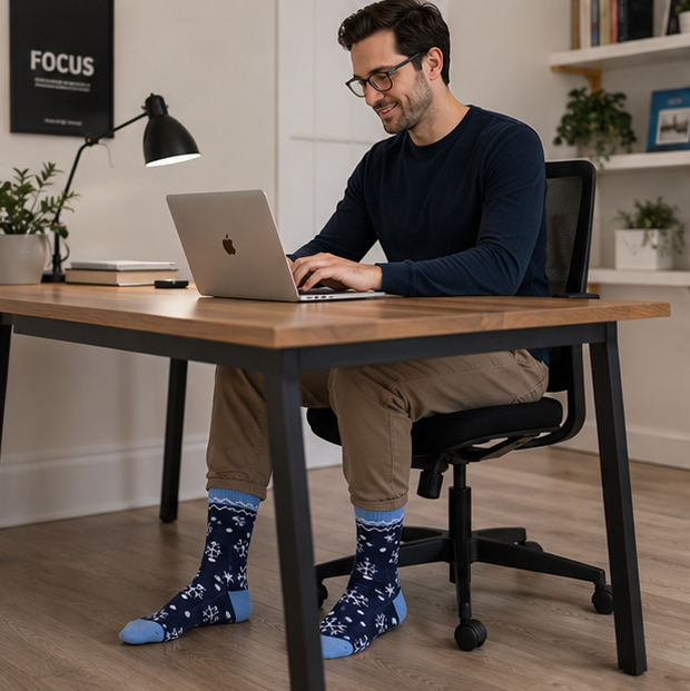 Men's Funny Cotton Dress Socks Set - 5 Pair Casual Novelty Socks Gift Pack for Everyday Wear and Special Occasions
