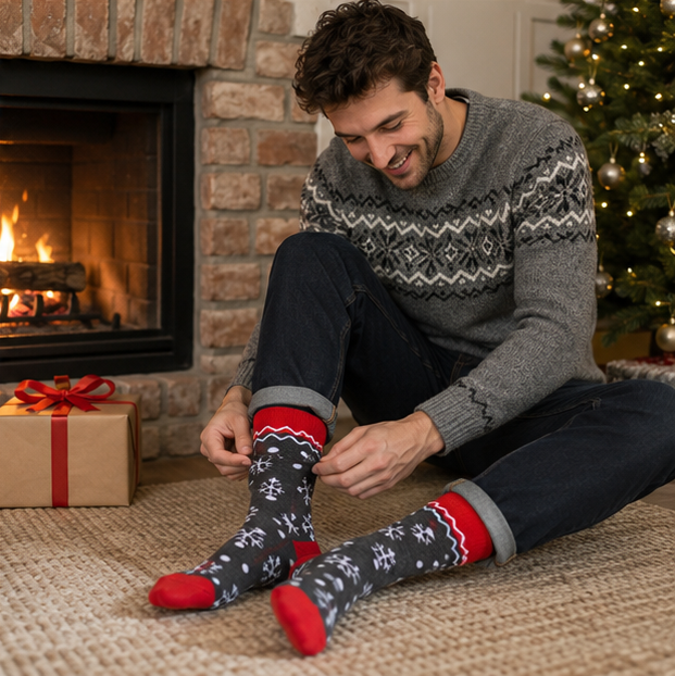 Men's Funny Cotton Dress Socks Set - 5 Pair Casual Novelty Socks Gift Pack for Everyday Wear and Special Occasions