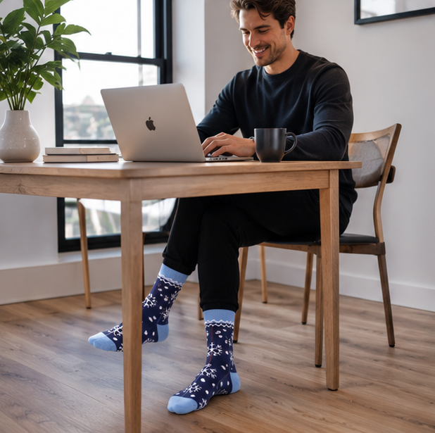 Men's Funny Cotton Dress Socks Set - 5 Pair Casual Novelty Socks Gift Pack for Everyday Wear and Special Occasions