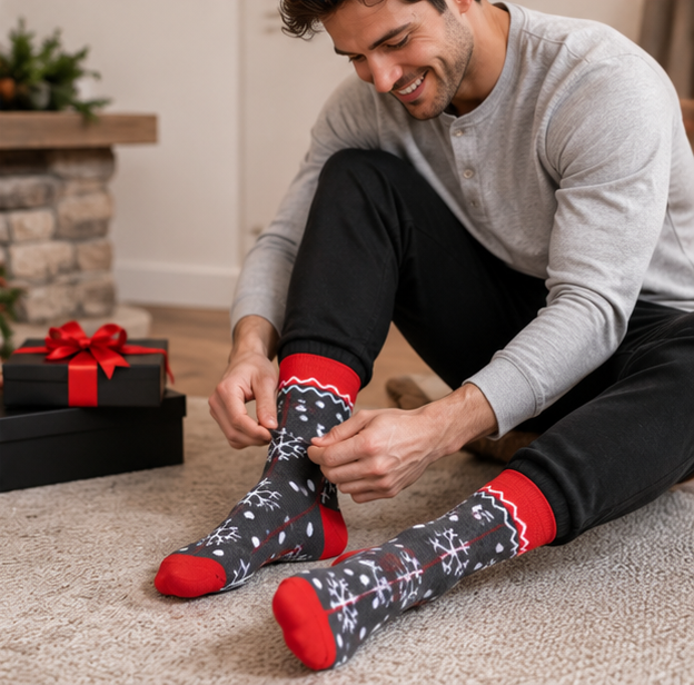 Men's Funny Cotton Dress Socks Set - 5 Pair Casual Novelty Socks Gift Pack for Everyday Wear and Special Occasions