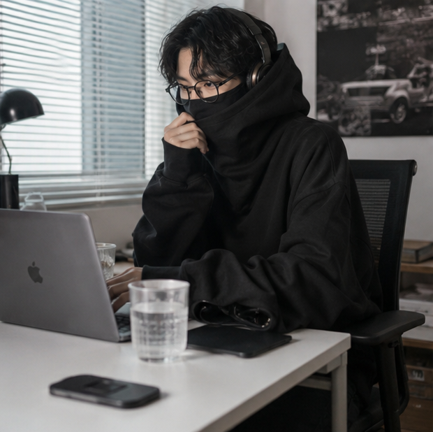 Men’s Ninja Turtleneck Hoodie – Y2K Vintage Fleece Sweatshirt for Hip Hop Streetwear, Japanese Fashion and Casual Winter Comfort