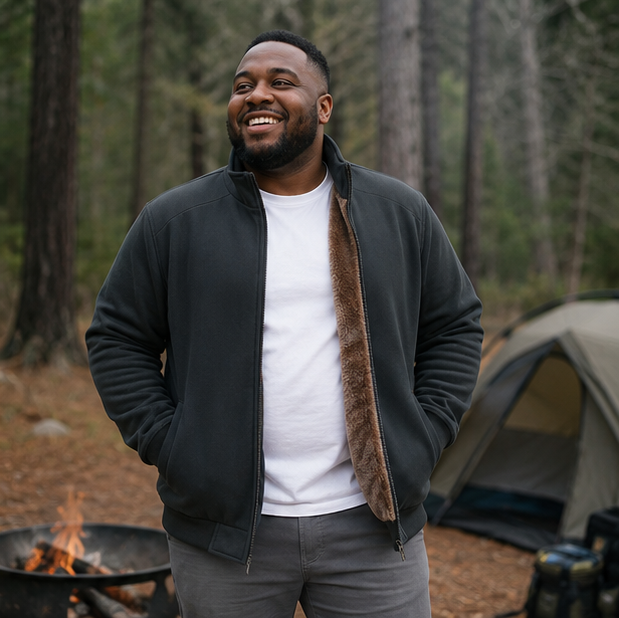 Men's Plus Size Fleece Jacket - Warm Casual Business Coat Available in 6XL, 7XL and 8XL Sizes