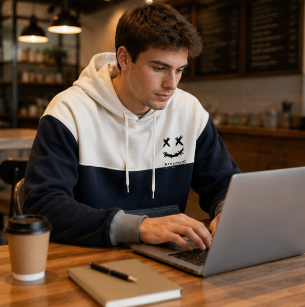 Mens Ethnic Print Hoodie-Oversized Patchwork Streetwear Sweatshirt with Long Sleeves for Casual Fashion and Comfort