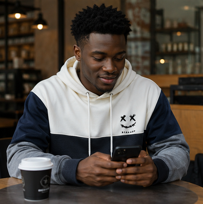 Mens Ethnic Print Hoodie-Oversized Patchwork Streetwear Sweatshirt with Long Sleeves for Casual Fashion and Comfort