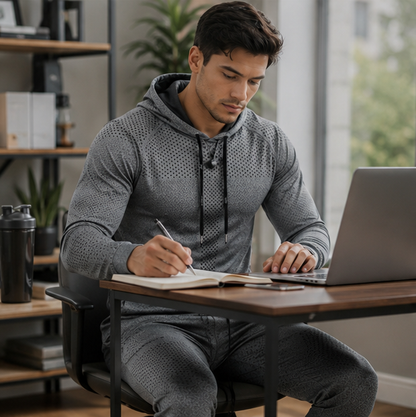 Mens Fitness Tracksuit Set-Running Hoodie and Joggers for Gym Training Workouts and Active Lifestyle Performance