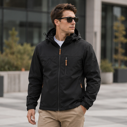 Mens Tactical Windbreaker Jacket-Waterproof Hooded Outdoor Coat for Climbing Hiking and Everyday Weather Protection