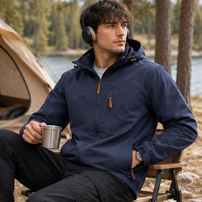 Mens Tactical Windbreaker Jacket-Waterproof Hooded Outdoor Coat for Climbing Hiking and Everyday Weather Protection