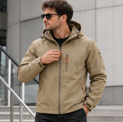 Mens Tactical Windbreaker Jacket-Waterproof Hooded Outdoor Coat for Climbing Hiking and Everyday Weather Protection