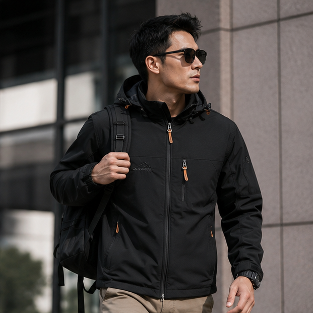 Mens Tactical Windbreaker Jacket-Waterproof Hooded Outdoor Coat for Climbing Hiking and Everyday Weather Protection