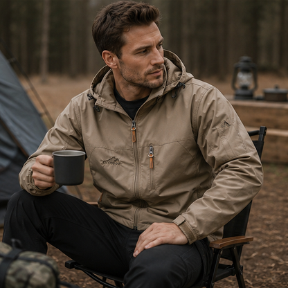 Mens Tactical Windbreaker Jacket-Waterproof Hooded Outdoor Coat for Climbing Hiking and Everyday Weather Protection