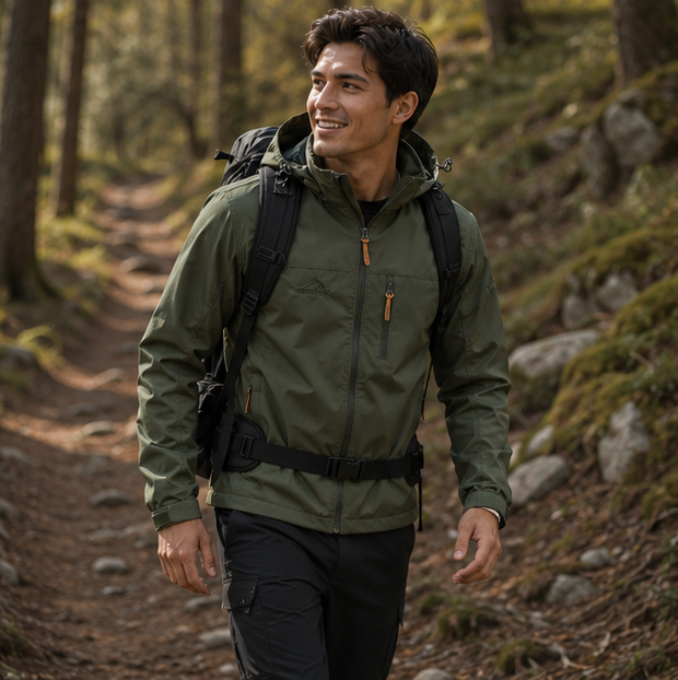Mens Tactical Windbreaker Jacket-Waterproof Hooded Outdoor Coat for Climbing Hiking and Everyday Weather Protection