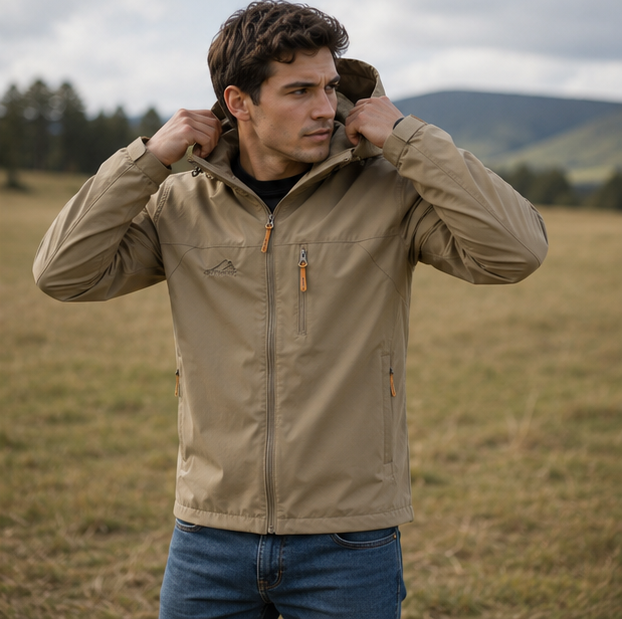 Mens Tactical Windbreaker Jacket-Waterproof Hooded Outdoor Coat for Climbing Hiking and Everyday Weather Protection