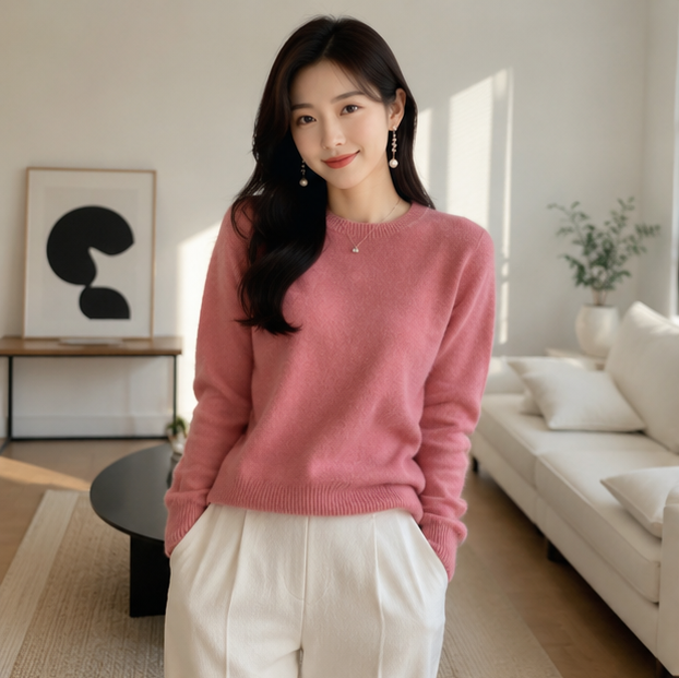 Merino Wool Sweater – Women’s Soft Cashmere Feel Knit Pullover for Autumn Winter Comfort and Timeless Everyday Style