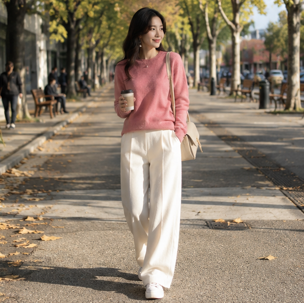 Merino Wool Sweater – Women’s Soft Cashmere Feel Knit Pullover for Autumn Winter Comfort and Timeless Everyday Style