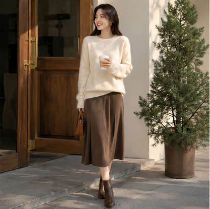 Merino Wool Sweater – Women’s Soft Cashmere Feel Knit Pullover for Autumn Winter Comfort and Timeless Everyday Style