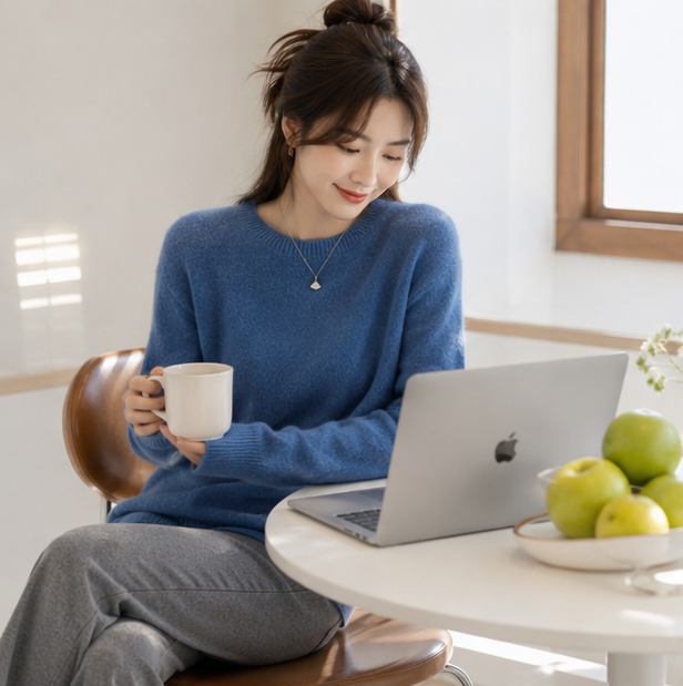 Merino Wool Sweater – Women’s Soft Cashmere Feel Knit Pullover for Autumn Winter Comfort and Timeless Everyday Style