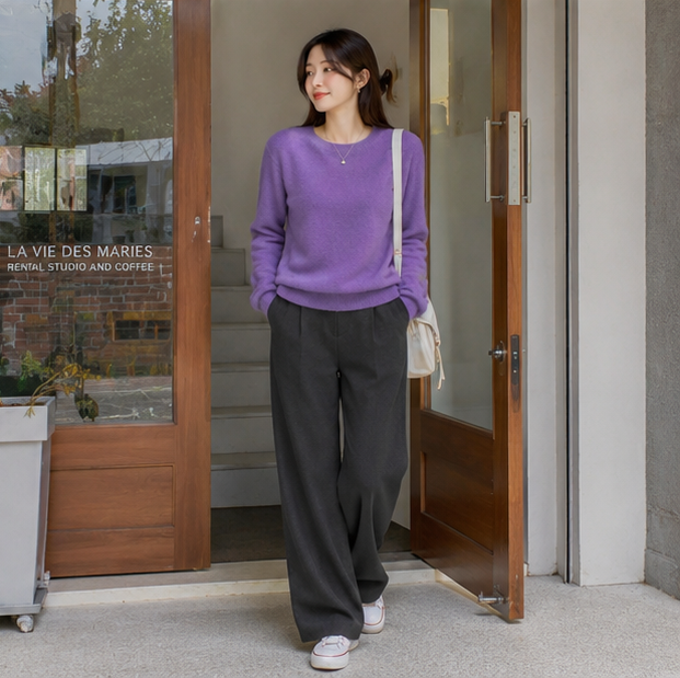 Merino Wool Sweater – Women’s Soft Cashmere Feel Knit Pullover for Autumn Winter Comfort and Timeless Everyday Style