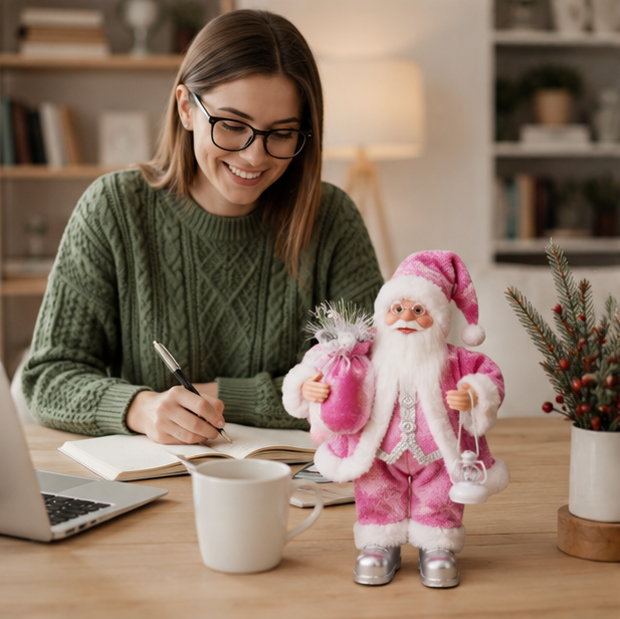 Mini Santa Claus Ornament – 30cm Creative Christmas Decoration for Holiday Parties, Shelves, Trees and Festive Home Displays