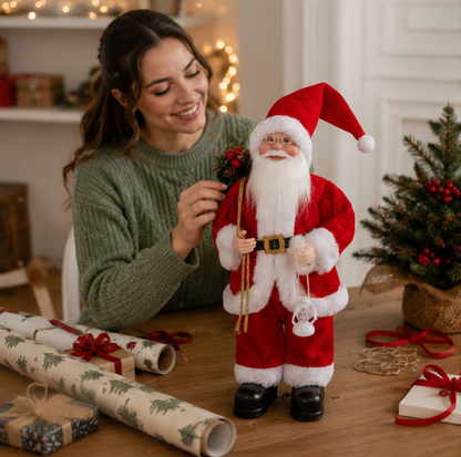 Mini Santa Claus Ornament – 30cm Creative Christmas Decoration for Holiday Parties, Shelves, Trees and Festive Home Displays